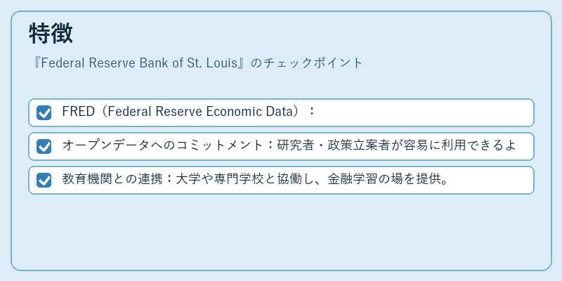 特徴（Federal Reserve Bank of St. Louis）の図解