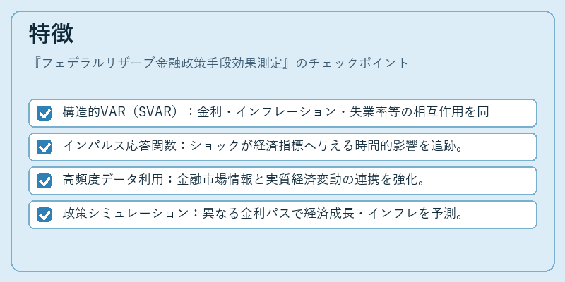 特徴（フェデラルリザーブ金融政策手段効果測定）の図解