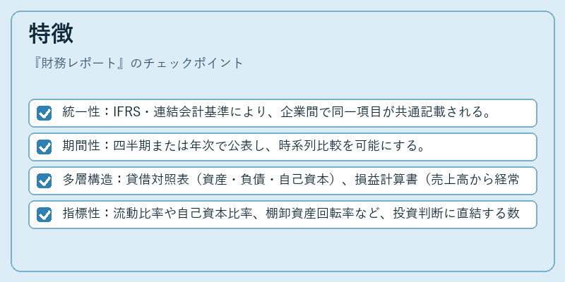 特徴（財務レポート）の図解
