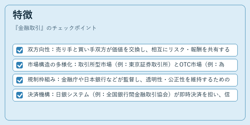 特徴(金融取引)の図解