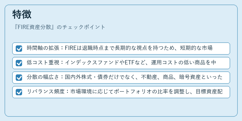 特徴（FIRE資産分散）の図解