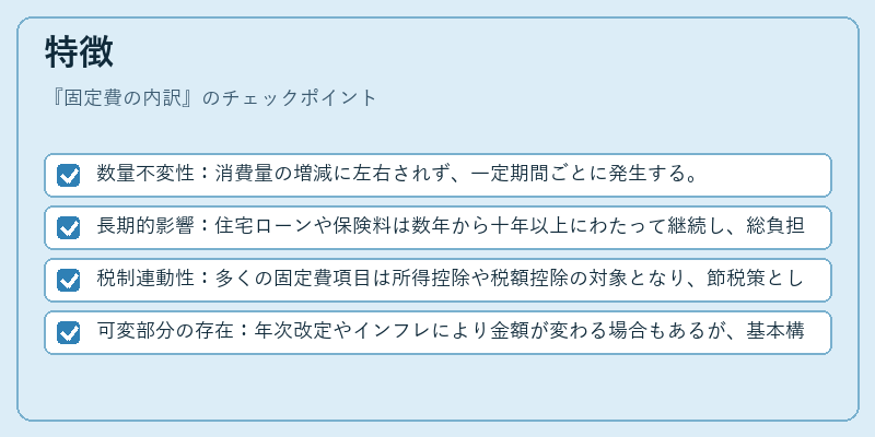 特徴（固定費の内訳）の図解