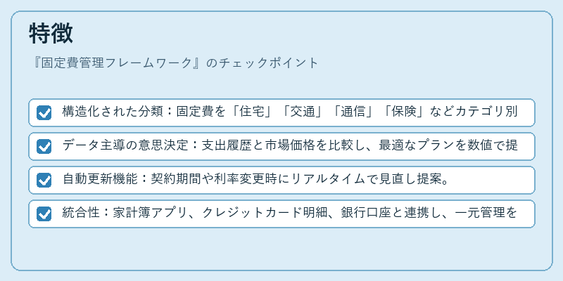 特徴(固定費管理フレームワーク)の図解