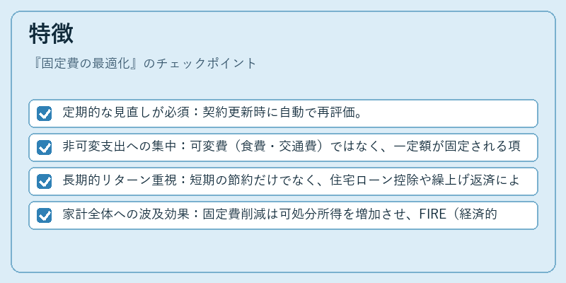 特徴（固定費の最適化）の図解