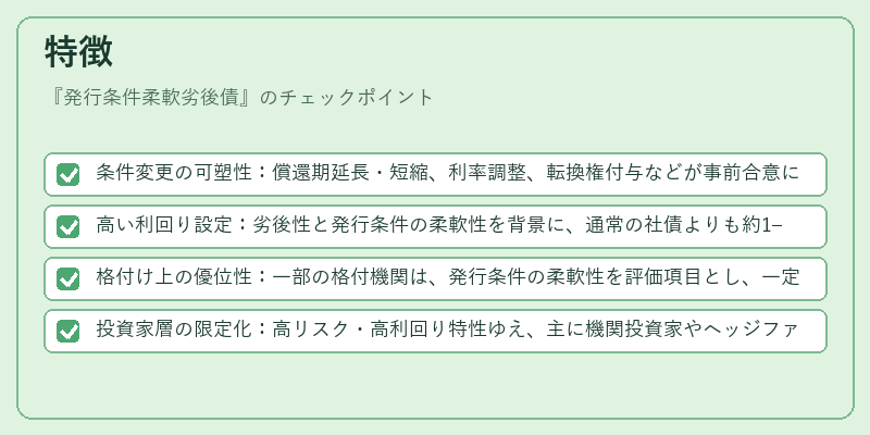 特徴(発行条件柔軟劣後債)の図解