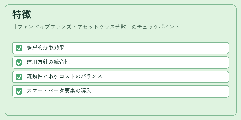 特徴（ファンドオブファンズ・アセットクラス分散）の図解