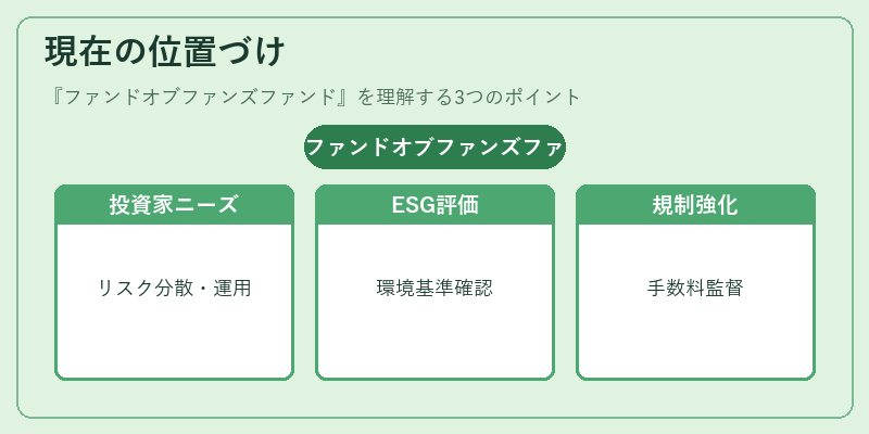 現在の位置づけ（ファンドオブファンズファンド）の図解
