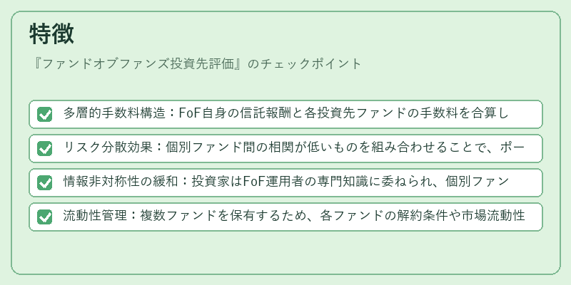 特徴(ファンドオブファンズ投資先評価)の図解