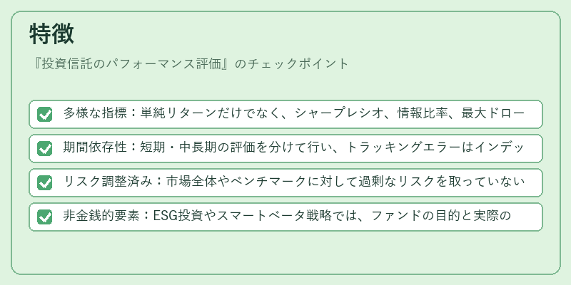 特徴（投資信託のパフォーマンス評価）の図解
