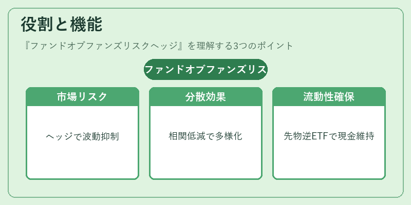 役割と機能(ファンドオブファンズリスクヘッジ)の図解