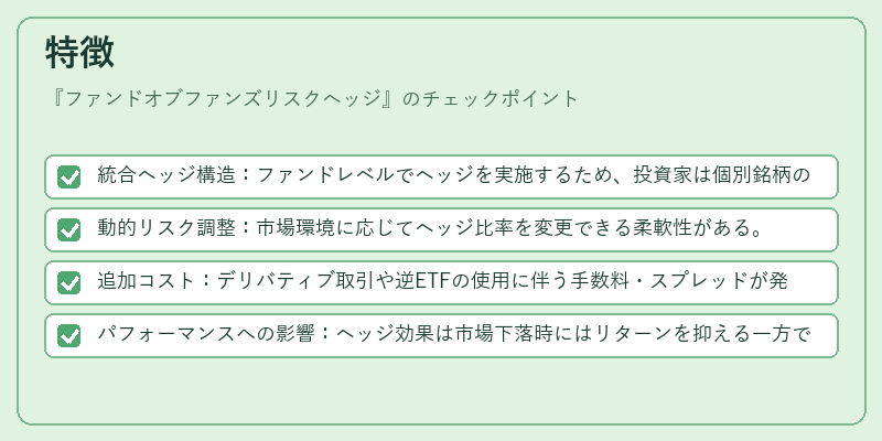 特徴(ファンドオブファンズリスクヘッジ)の図解