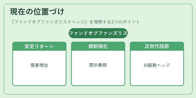 現在の位置づけ(ファンドオブファンズリスクヘッジ)の図解