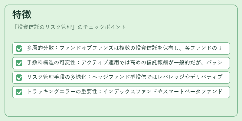 特徴(投資信託のリスク管理)の図解
