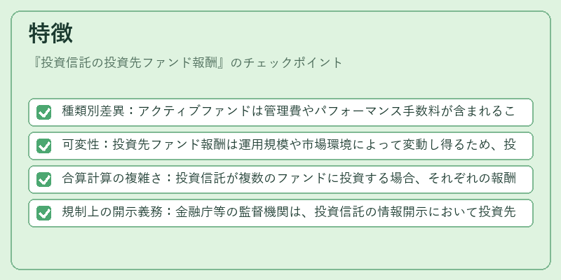 特徴（投資信託の投資先ファンド報酬）の図解