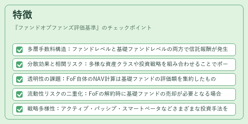 特徴(ファンドオブファンズ評価基準)の図解