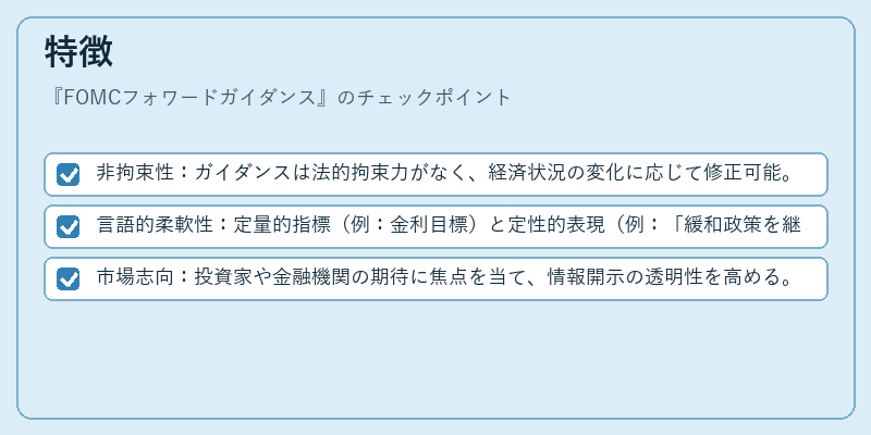 特徴（FOMCフォワードガイダンス）の図解