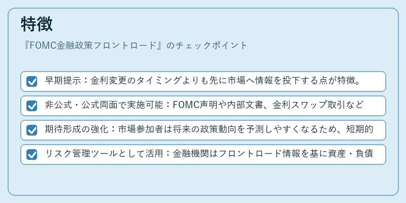 特徴(FOMC金融政策フロントロード)の図解