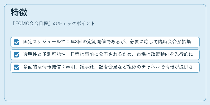 特徴（FOMC会合日程）の図解
