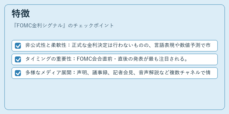 特徴（FOMC金利シグナル）の図解