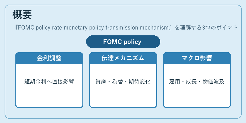 概要（FOMC policy rate monetary policy transmission mechanism）の図解