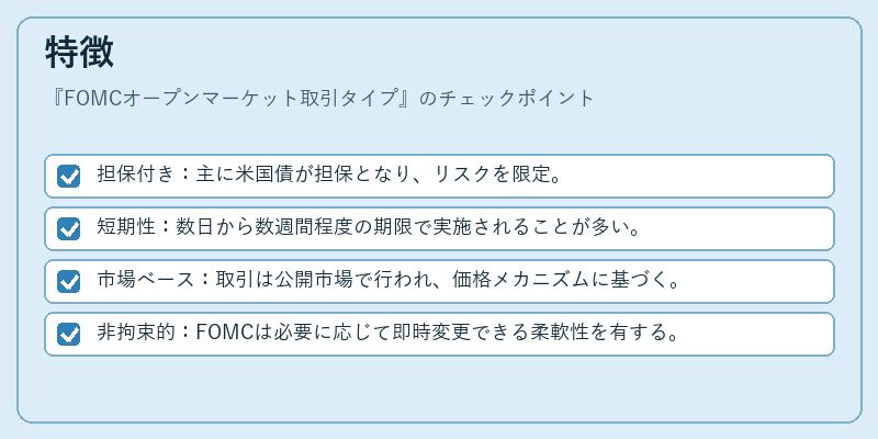 特徴（FOMCオープンマーケット取引タイプ）の図解