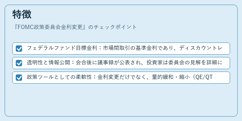 特徴（FOMC政策委員会金利変更）の図解