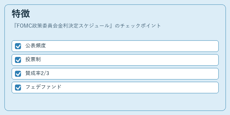 特徴（FOMC政策委員会金利決定スケジュール）の図解