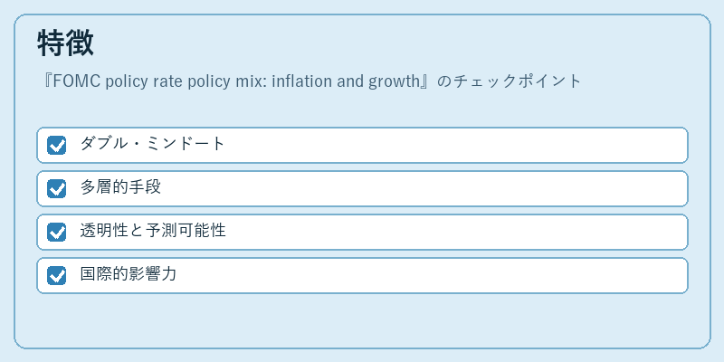 特徴(FOMC policy rate policy mix: inflation and growth)の図解