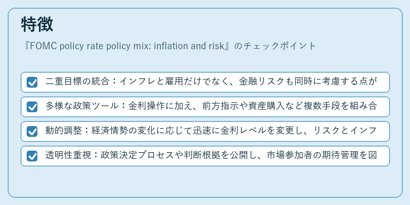 特徴(FOMC policy rate policy mix: inflation and risk)の図解