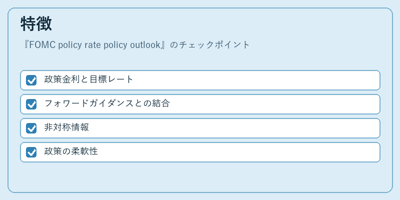 特徴（FOMC policy rate policy outlook）の図解