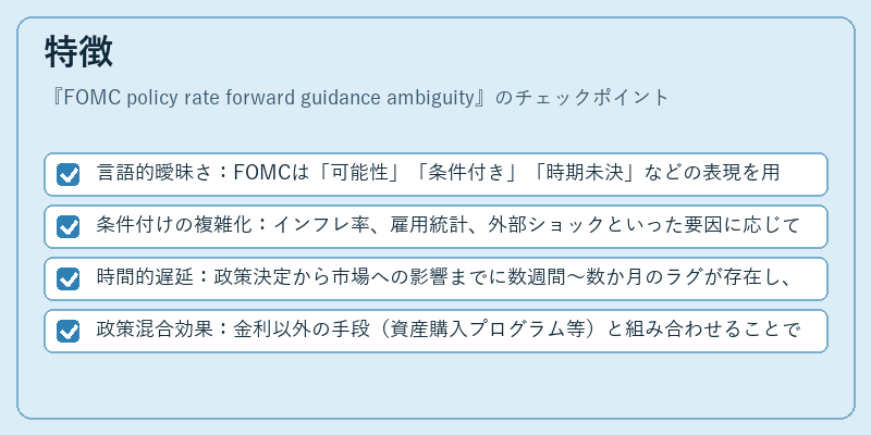 特徴（FOMC policy rate forward guidance ambiguity）の図解