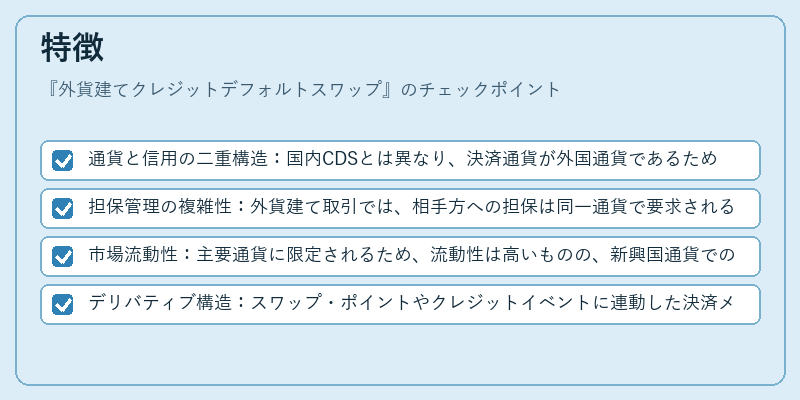 特徴（外貨建てクレジットデフォルトスワップ）の図解