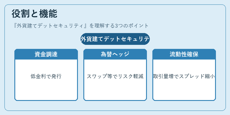 役割と機能（外貨建てデットセキュリティ）の図解