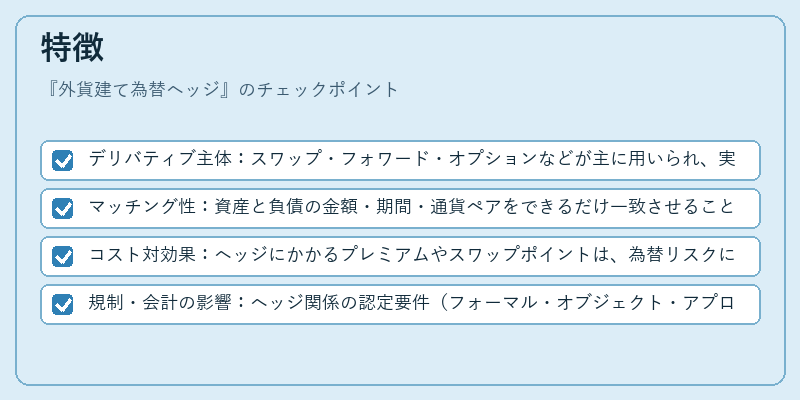 特徴（外貨建て為替ヘッジ）の図解