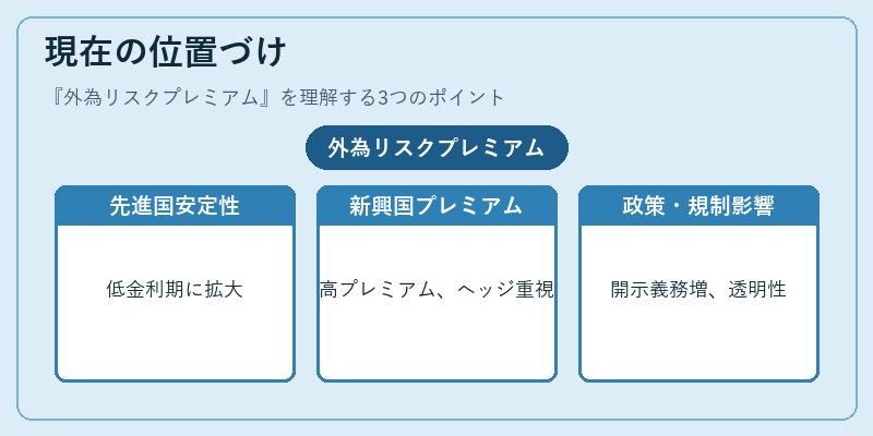 現在の位置づけ（外為リスクプレミアム）の図解