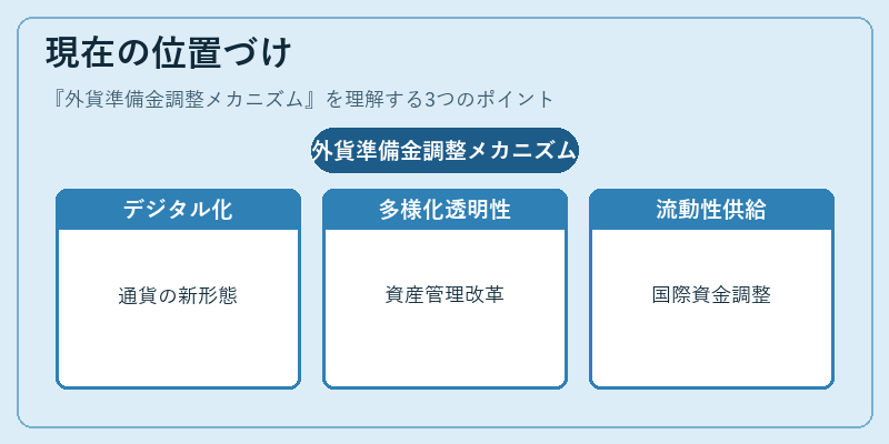 現在の位置づけ（外貨準備金調整メカニズム）の図解