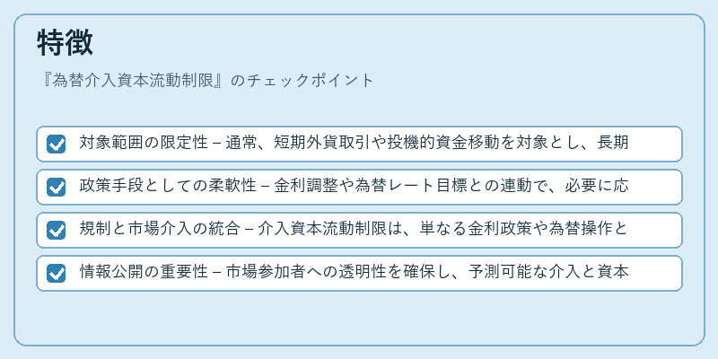 特徴（為替介入資本流動制限）の図解
