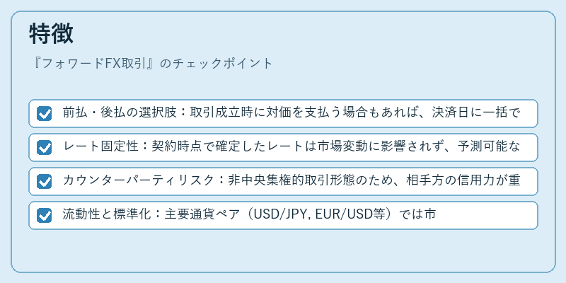 特徴（フォワードFX取引）の図解