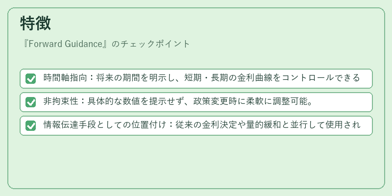 特徴（Forward Guidance）の図解