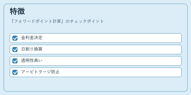 特徴（フォワードポイント計算）の図解