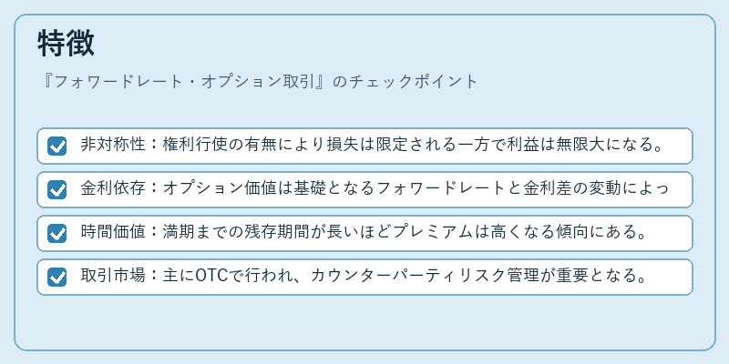 特徴（フォワードレート・オプション取引）の図解