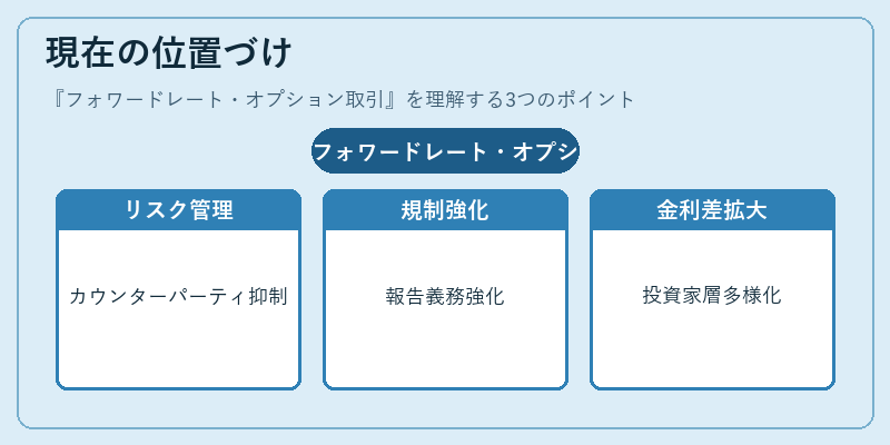 現在の位置づけ（フォワードレート・オプション取引）の図解