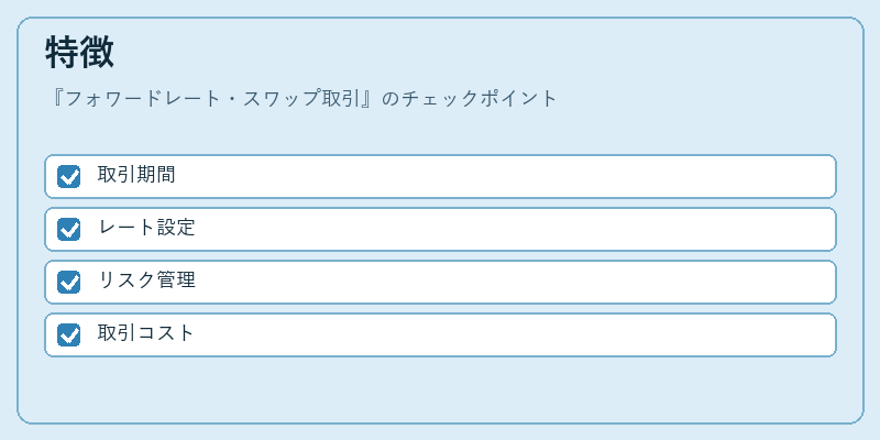 特徴（フォワードレート・スワップ取引）の図解
