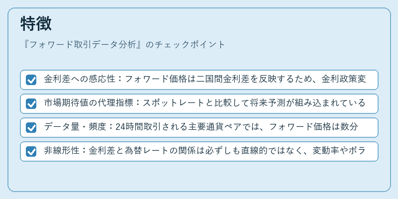 特徴（フォワード取引データ分析）の図解