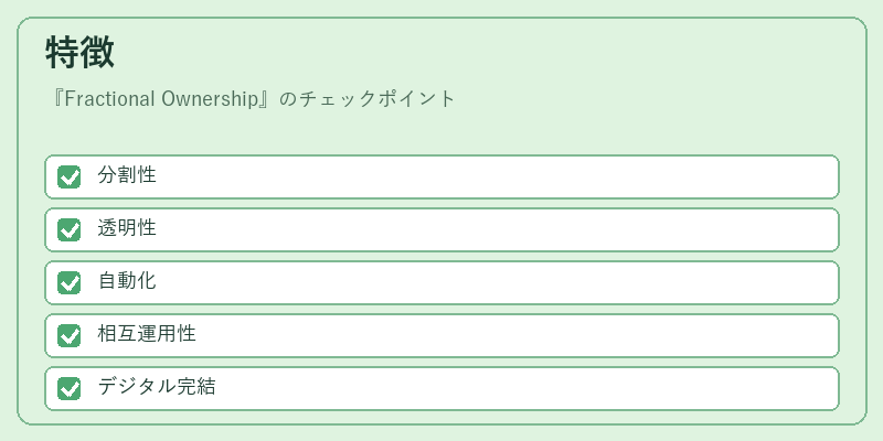 特徴（Fractional Ownership）の図解