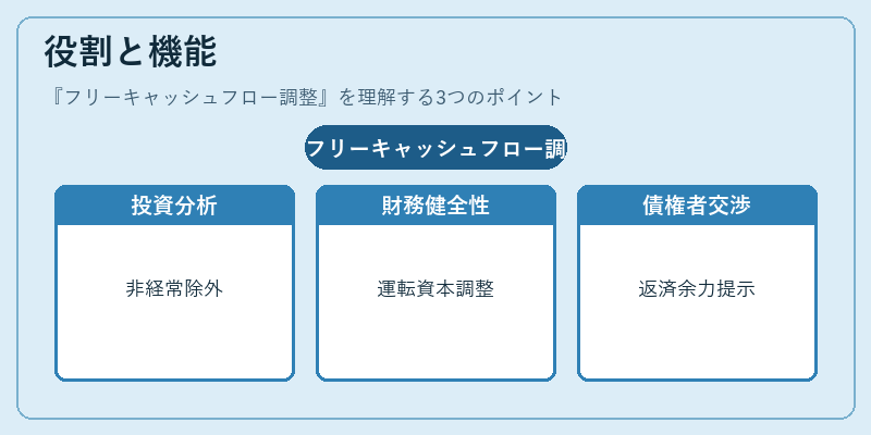 役割と機能（フリーキャッシュフロー調整）の図解