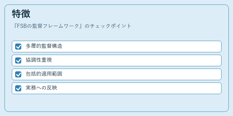 特徴（FSBの監督フレームワーク）の図解