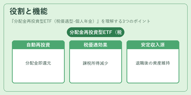 役割と機能（分配金再投資型ETF（税優遇型-個人年金））の図解