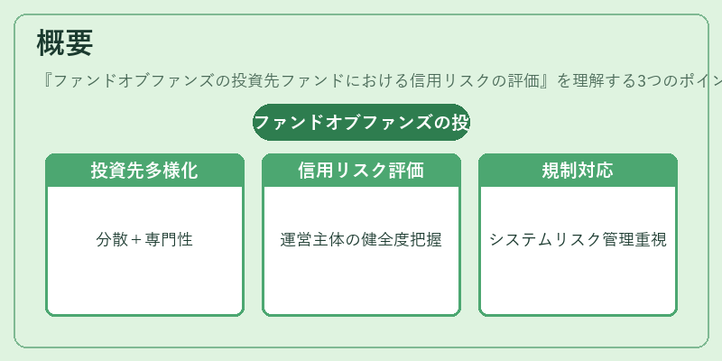 概要（ファンドオブファンズの投資先ファンドにおける信用リスクの評価）の図解