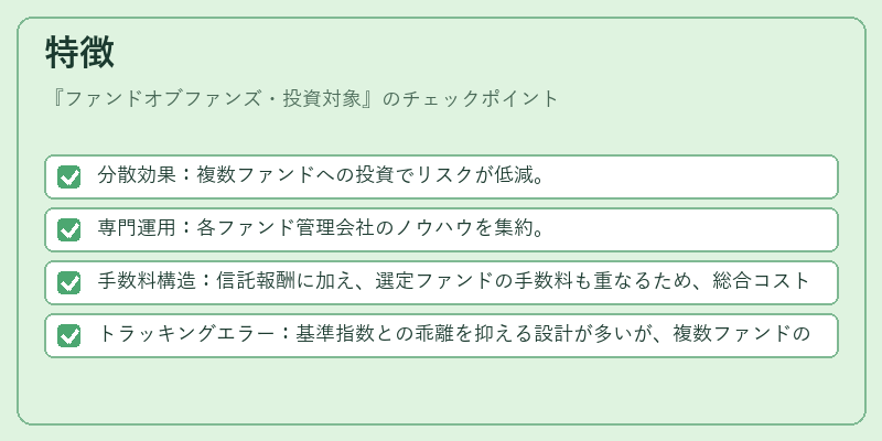 特徴（ファンドオブファンズ・投資対象）の図解